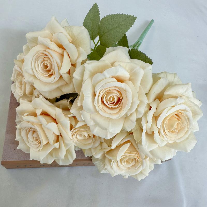 

7 Heads Rose Silk Artificial Flower Bride Bouquet Wedding Floral Arrangement Materials Home Table Vase Decor Party Props Gifts шампанського