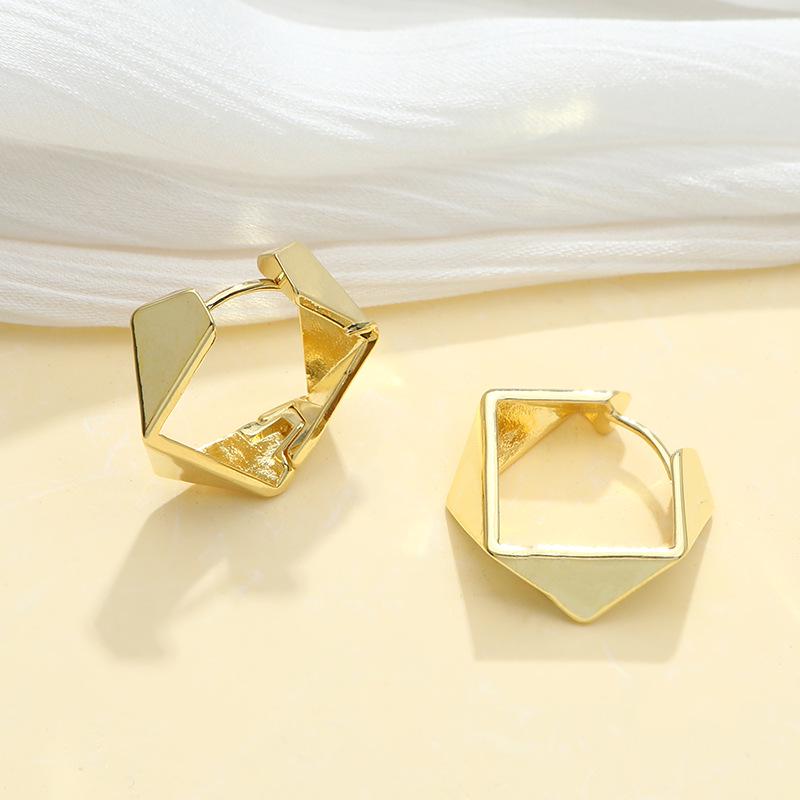 Huazi Style Zircon Stud Earrings for Women - Gold-Plated, Non-Fading Luxury Jewelry