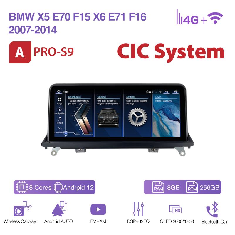 10.25Inch For BMW X5 E70 F15 X6 E71 F16 2007-2014 GPS Navigation Car Multimedia Video Player Radio CarPlay 4G 360Camera CIC& CCC