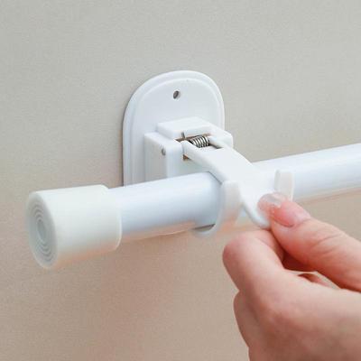 1/2Pcs Adjustable Curtain Rod Clip Self Adhesive Clamp Hook Curtain Rod Holder Wall Bracket Holder Nail-Free Wall Hanging Clip
