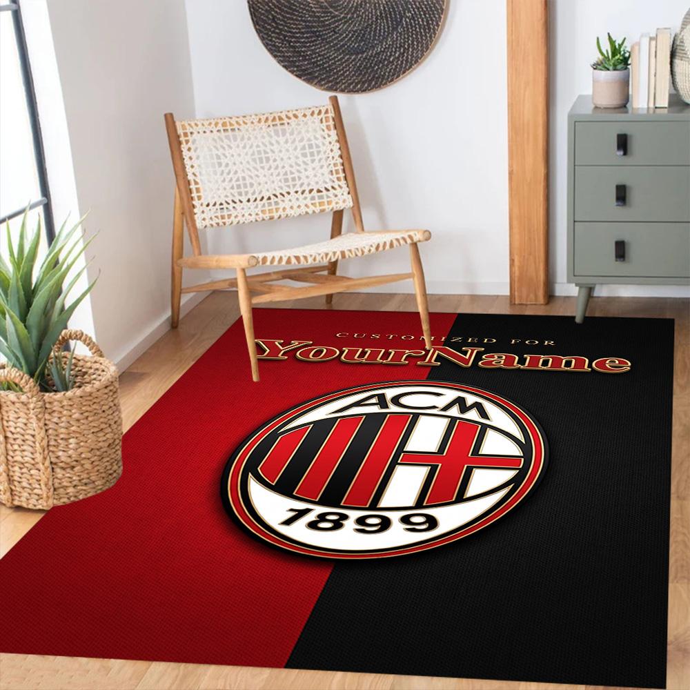 Ac Milan Customize Your Name Carpet Design for Bedrooms Study room Living Rooms Kitchen Antislip Carpet Anime Office Decor