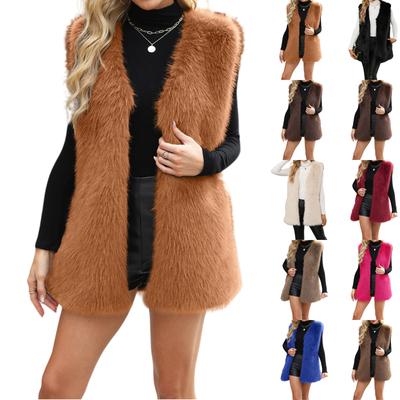 Fashionable Women's FauxV-Neck Vest Jacket Sleeveless Vest
