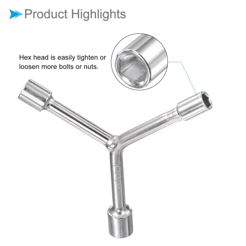 CoCud Y-Type 3-Way Socket Wrench, 8mm, 10mm, 12mm Length, CR-V Y-Type Hex Spanner Repair Tool (Application: Bicycle Maintenance and Repair), 1 Piece