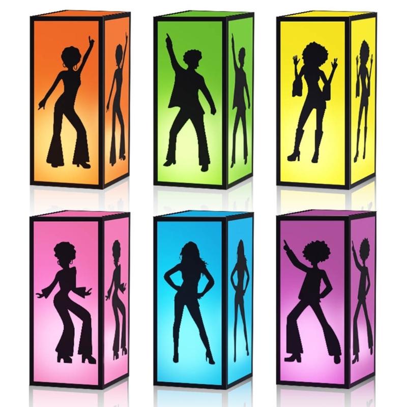 Retro Decorative Disco Box Paper Lantern Box Centerpieces for Table 70s 80s Music Themed Party Birthday Decoration