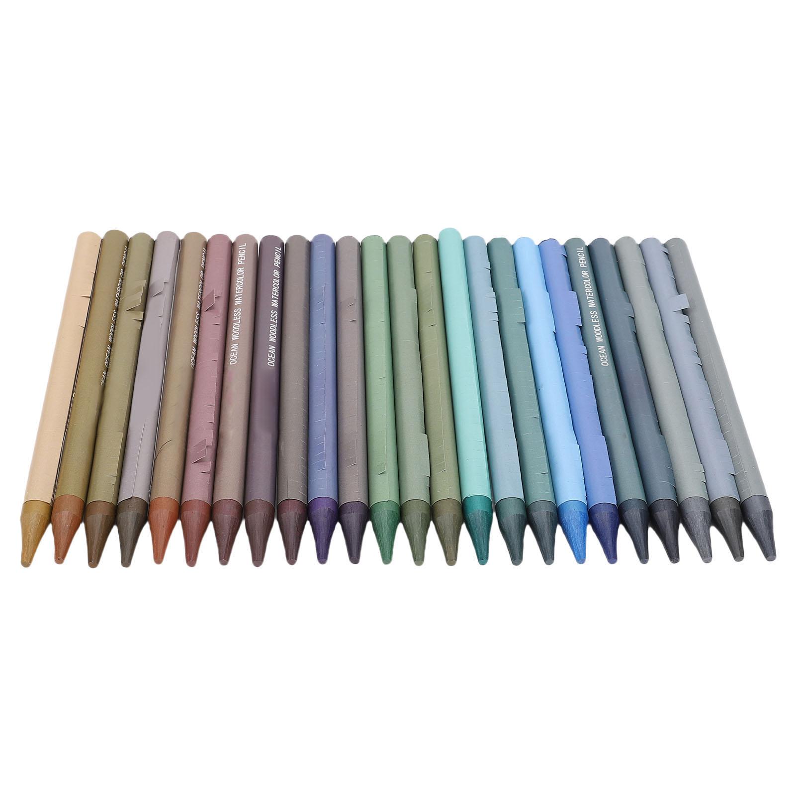Kleurpotloodset zonder hout, 24 Kleuren Oliebasis Kleurpotloden Schetsen Potloden Doodles Potloden Set Kleurrijke Tekenpotloden Kunst Schilderen Benodigdheden voor Volwassenen