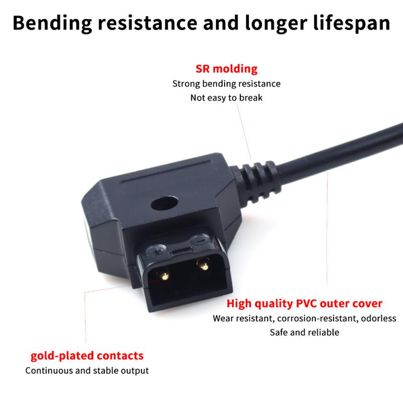 DTAP Power Cable for Monitor 5525mm Spring Cord Coiled DTap Adapter for Portable Camera Monitor Power Supply Outdoors