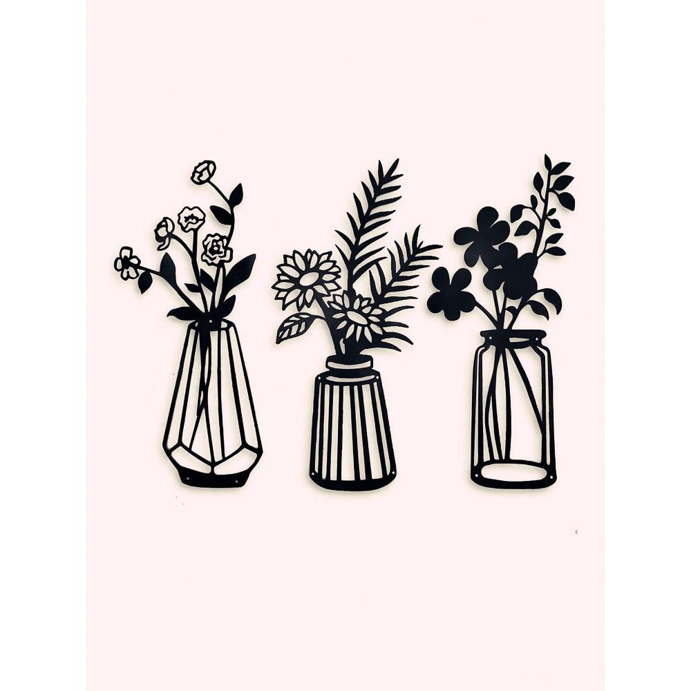 Wrought Iron Wall Art Decor, Metal Home Ornament, 1 Set