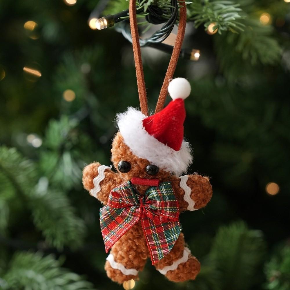 Knit Scarf Xmas Hanger Bow Knot Tree Charm Cute Gingerbread Ornament Xmas Party