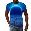 Grafická trička Summer Night Scene Muži Módní trend Kreativní vzor Tričko Hip Hop harajuku Pohledná trička s 3D tiskem Topy