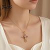 Elegant Gift for Women Catholic Christian Necklace, Retro Religious Pendant Colorful Rhinestone Necklace Statement Daily Wear, Jewelry Exquisite Inlay