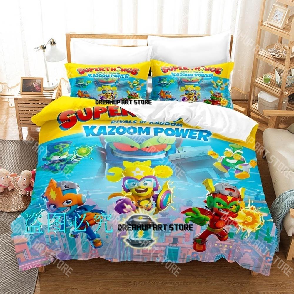 Fashion Super Zings Cute Cartoon Bedding Set Single Twin Full Queen King Size Bed Set Kids Bedroom Duvetcover Sets Bed Sheet Set