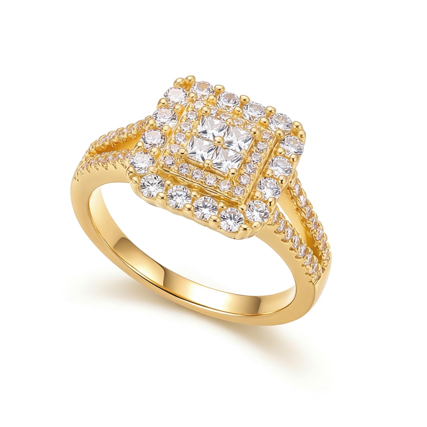 

Luxury Sparkling Zircon Square Ring for Women Inlaid Cubic Zirconia Bridal Finger Rings Wedding Promise Statement Jewelry Gift 6