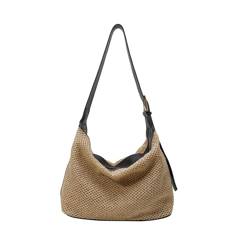 

Woven bag women s summer 2025 new trendy fashion straw bag casual large capacity shoulder bag foreign style underarm bag чорний