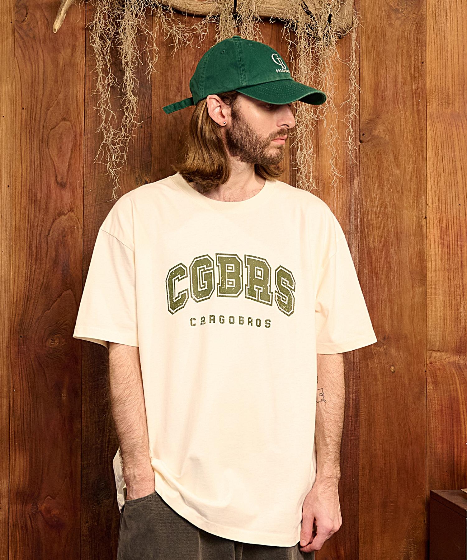 Cargo Bros Signature Logo Oversized Short Sleeve T-Shirt (Cream) 3Xl