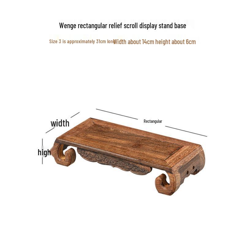 Base en Bois Massif Wengé et Palissandre pour Ornements Artisanaux: Vase, Pot en pierre, Bonsaï, Statue de Bouddha, Support d'exposition pour théière