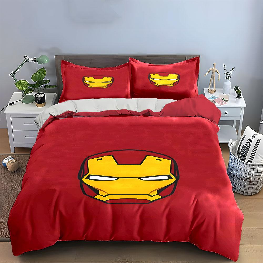 Yellow Iron Man Helmet. Bedding Sets Duvet Cover Sets Duvet Covers Pillowcases(1 * Duvet Cover 2 * Pillowcases, Without Duvet Insert)