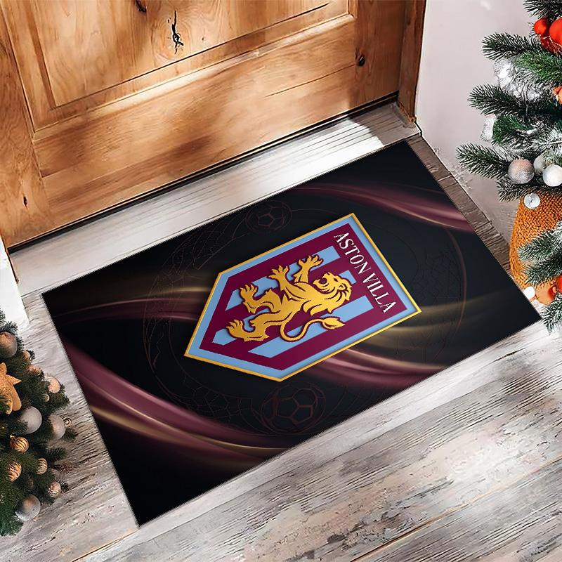 Aston Villa Football Soccer Football Pattern Soft Area Rug Non Slip Indoor Floor Carpet Sports Decor Mat for Bedroom