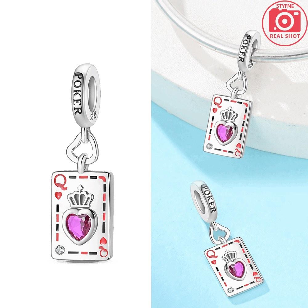 Poker Card Pendant Copper Colors Charm Beads Fit Original Charms Bracelet Beads For Women Jewelry Making Gifts
