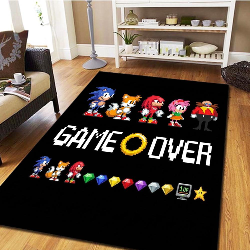 Sonic the Hedgehog Living Room Carpet, Bedroom Decor, Home Cool Movie Mat Play Floor Mat -HE172