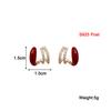 Wine Red C-shaped Stud Earrings for Women Curved Crystal Luxury Wedding Ear Decoration Female Small Earrings new trend