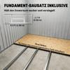 7 x 4ft Galvanised Steel Garden Shed, with Foundation Kit - Grey