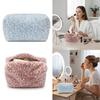 Durable Multi-functional Fuzzy Makeup Bag Leopard Print Large Capacity Toiletry Organizer Portable Travel Storage Pouch Girls