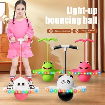 Pelota Saltarina de Equilibrio para Niños Panda Rana Pelota Rebote con Asa y Bomba Palos Saltadores Entrenador de Fuerza de Core Habilidades Motoras Coordinación Juguete
