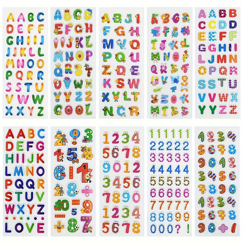 6pcs Letters Numbers Stickers 3D Puffy Cartoon Alphabet Stickers for DIY Craft Scrapbook Notebook Label Party Decor ZSY