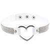 Black Leather Heart Rhinestone Choker Necklace Women Crystal Choker  Statement chocker collar fashion jewellery