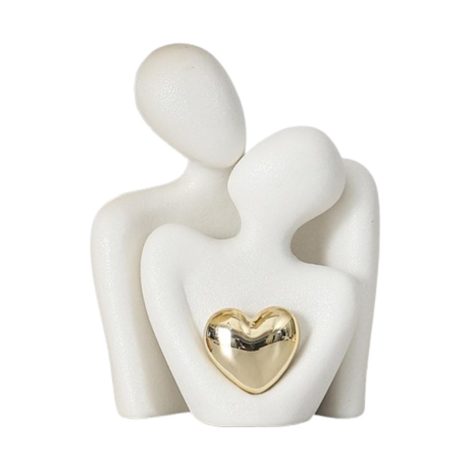 

Couple Statue Home Decor Abstract Sculpture Ceramic Couple Sculpture for S білий