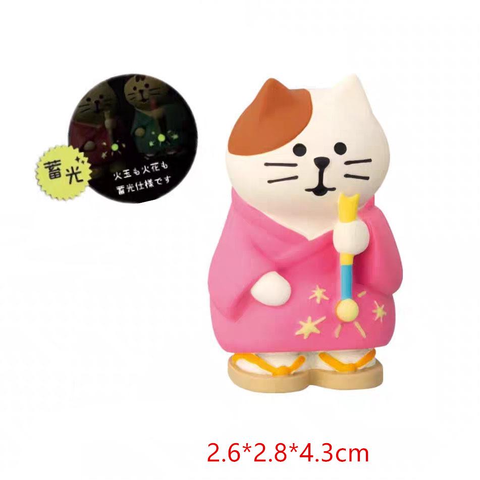 Summer Kitten Watermelon Cat Figurine - Trendy Car Ornament & DIY Blind Box Resin Craft