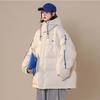 Winter Korean Loose Student Thicken Jacket with Hooded Fashionable Bat Sleeved White Parka Women