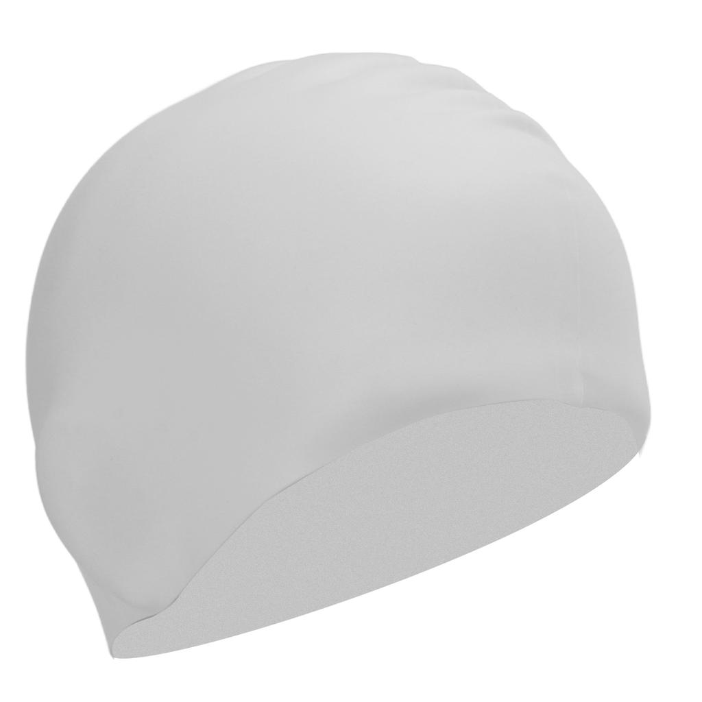 Swim Bathing Cap Silicone Waterproof Swimming Head Cover Professional with Ear Protection for Adult Long HairWhite