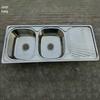 Hot-Selling Integrated Double-Slot Stainless Steel Wash Basin with Drain Plate for Southeast Asia - Model 12050