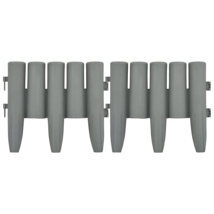VidaXL Bordures de pelouse 36 pcs Gris 10 m PP
