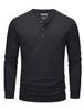 [TACVASEN] Men's Long T-Shirt, Plus Sizes, 100% Cotton, Plain, Relaxed Fit, Casual, Lightweight, Cut & Sewn, Business, Golf, Breathable, Henley Neck,