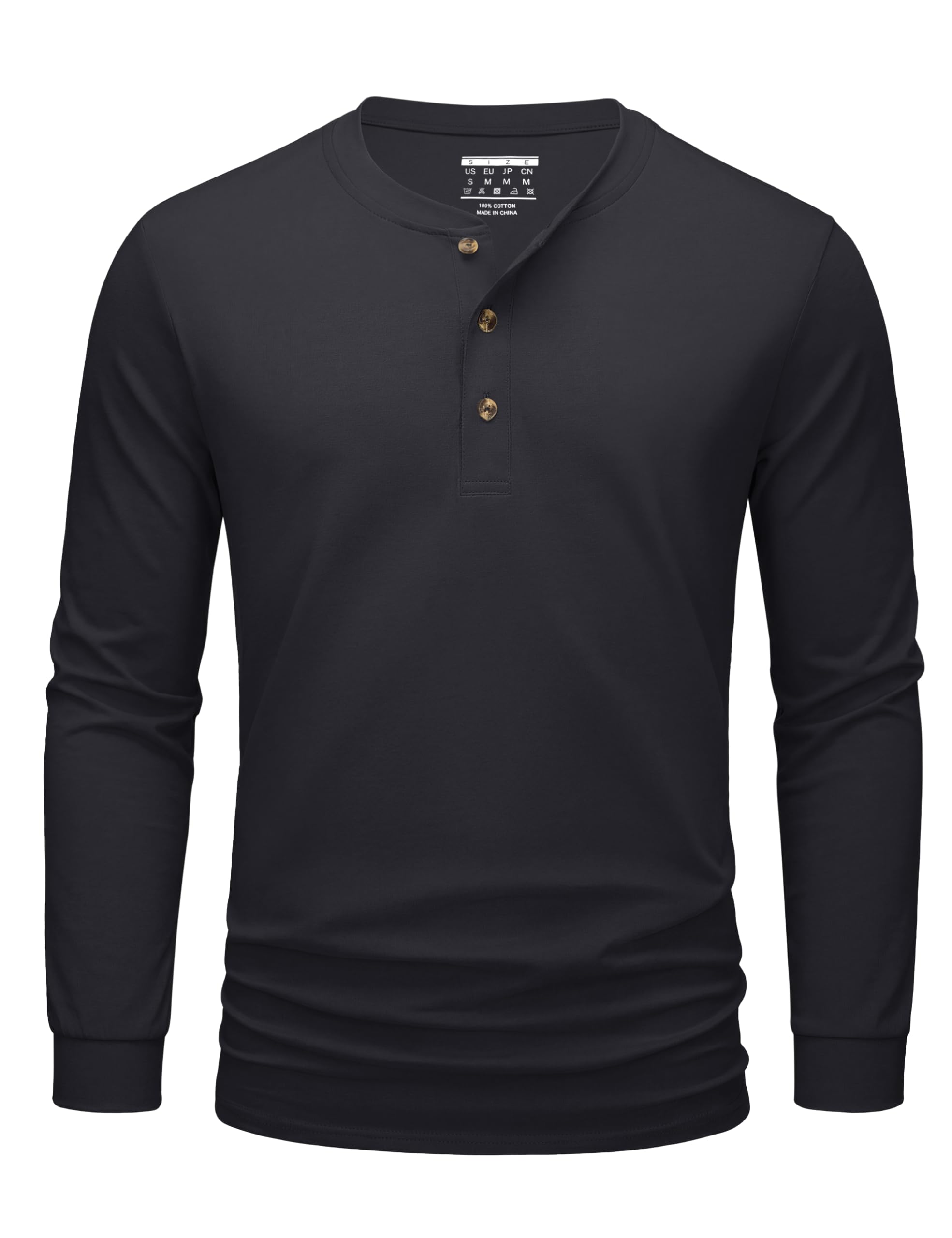

[TACVASEN] Men s Long T-Shirt, Plus Sizes, 100% Cotton, Plain, Relaxed Fit, Casual, Lightweight, Cut & Sewn, Business, Golf, Breathable, Henley Neck,