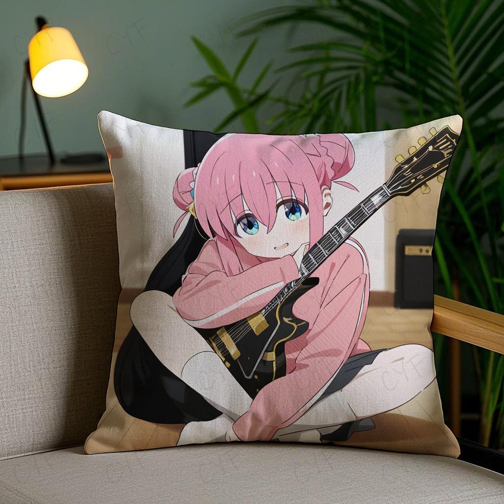 

Аниме Певица B-Bocchi The Rock Мультячная наволочка Антипылевой клещ Наволочка Невидимая молния Шелковистый короткий плюш Чехол для диванной подушки 16x16Inch