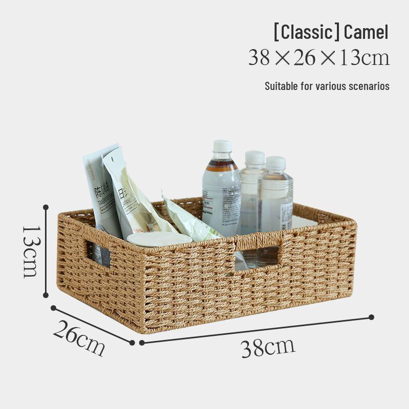 Japanese Style Large Rattan Storage Basket for Clothes, Toys, and Snacks