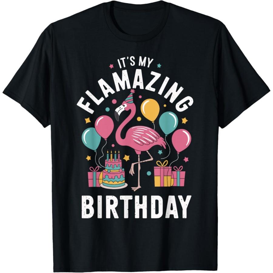 It s My Flamazing Birthday Flamingo Birthday T-Shirt XXXXXL чёрный