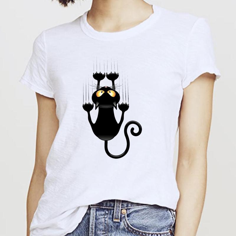 Women T-Shirts Cat Sweet New 2025 Fall Halloween Short Sleeve T-Shirt Female Harajuku Thanksgiving Graphic Oversized Tshirt Tops