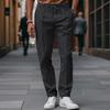 American Style Men's Casual Slim Fit Tapered Pants - Autumn/Winter Solid Color with Drawstring