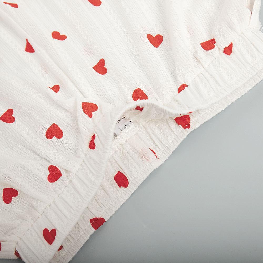 Dampyjamasdräkt Casual Mode Set Kärlekstryck Långärmad Korta Byxor Hemkläder