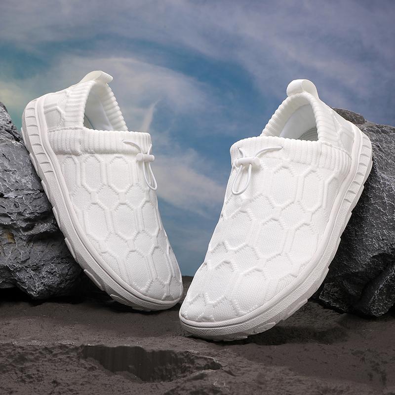 Breathable Knitted Casual Sports Shoes Wide Toe Box Walking Shoes Light Elastic Outdoor Shoes Non-slip Sneakers