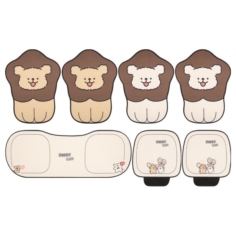 Cute Line Dog Breathable Summer Universal Car Seat Cover Cartoon Puppy Four Seasons Universal Seat Cushion