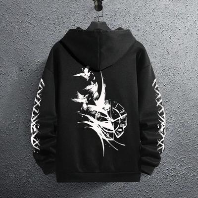Men's Loose Casual Pullover Hoodie Street Fashion Printed Top