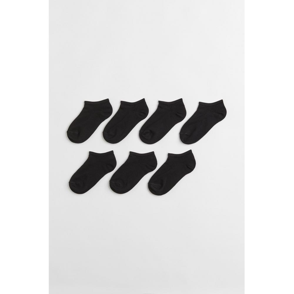 

H M 7 Pack Ankle Socks Set Black