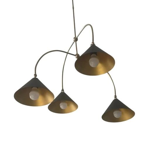 Brass Arno 4-Light Mid Century Modern Chandelier Ceiling Light Fixture Adjustable Arm Different Design Pendent Light