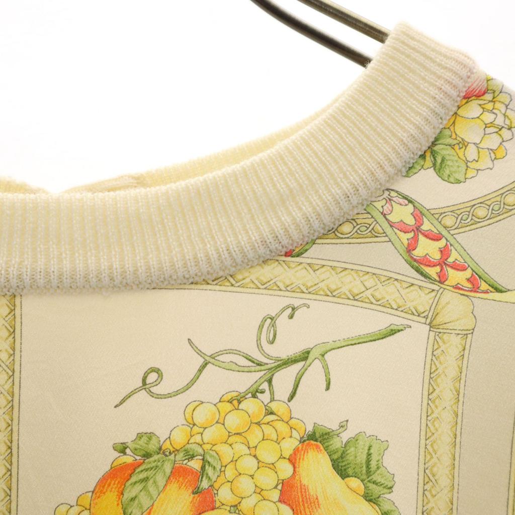 Salvatore Ferragamo 90s Made in Italy Old Floral pattern switching Short sleeve knit Women Used