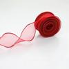 10 yards Rotolo di nastro di organza di colore pieno con bordo ondulato a coda di pesce per bouquet di fiori, regali, confezioni, decorazioni per feste di nozze